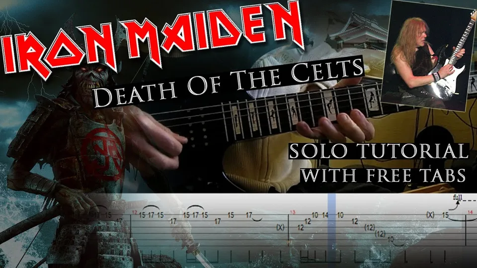 Iron Maiden - Death Of The Celts Janick Gers guitar tab