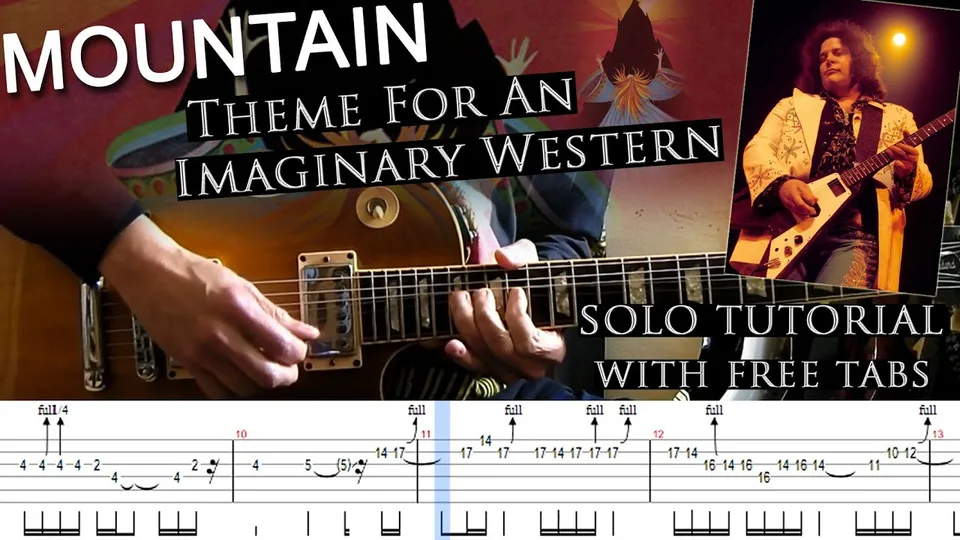 Mountain - Theme for an Imaginary Western (with tablatures and backing tracks guitar tab