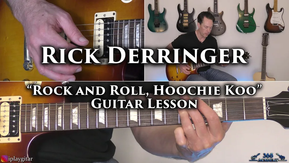 Rick Derringer - Rock and Roll, Hoochie Koo guitar lesson