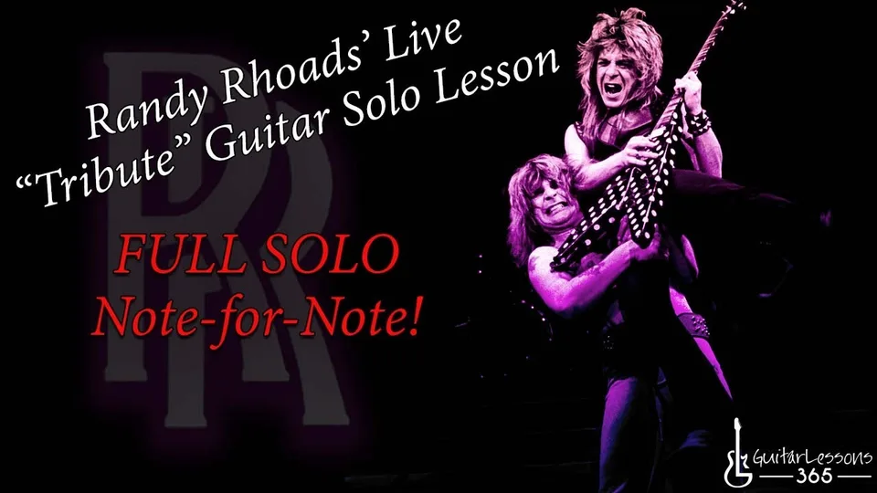 Randy Rhoads - Live "Tribute" Guitar Solo Lesson guitar lesson