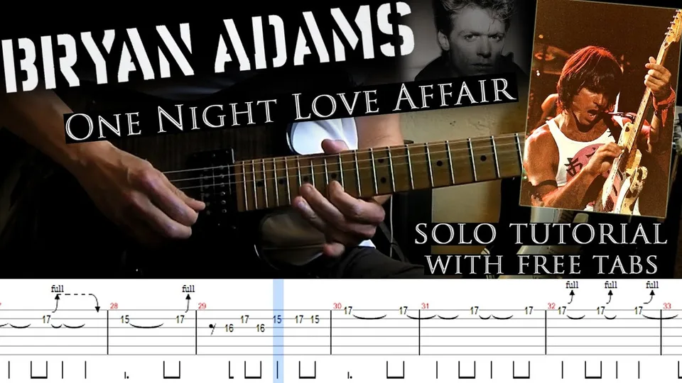Bryan Adams - One Night Love Affair guitar tab