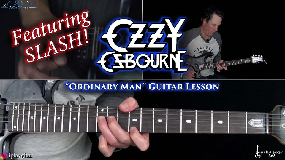 Ozzy Osbourne - Ordinary Man w/ Slash's Solos! guitar lesson