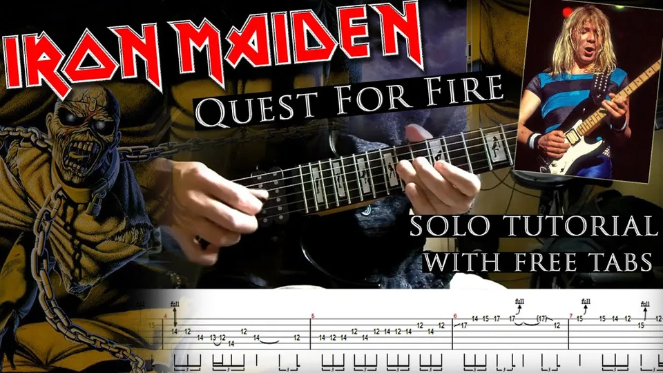 Iron Maiden - Quest For Fire Dave Murray's guitar tab