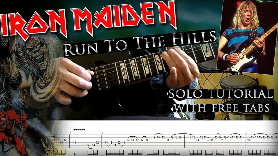 Iron Maiden - Run To The Hills Dave Murray's guitar tab