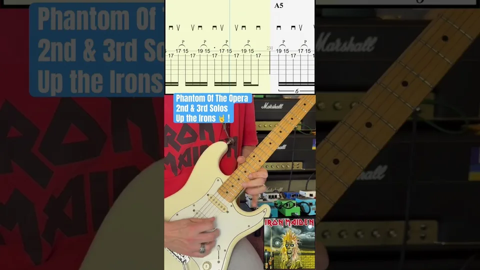 Iron Maiden - Phantom of the Opera (2nd & 3rd Solos) guitar tab