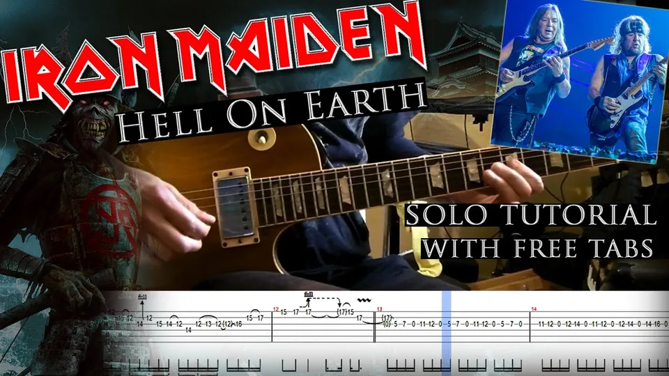 Iron Maiden - Hell On Earth Dave Murray and Adrian Smith solos guitar tab