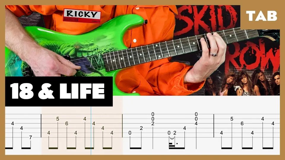 Skid Row - 18 and Life guitar tab