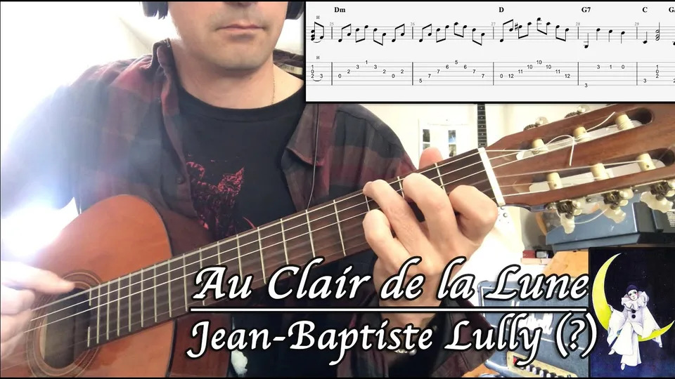 Jean-Baptiste Lully - Au Clair de la Lune guitar tab
