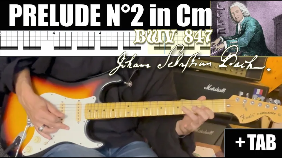 J.S. Bach - Prelude II in C minor, BWV 847 guitar tab