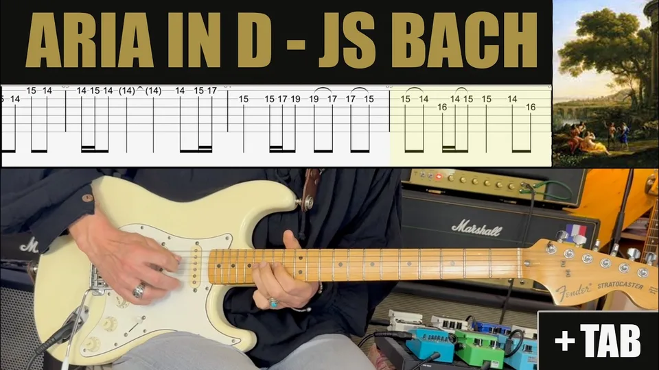 J.S. Bach - Aria in D guitar tab