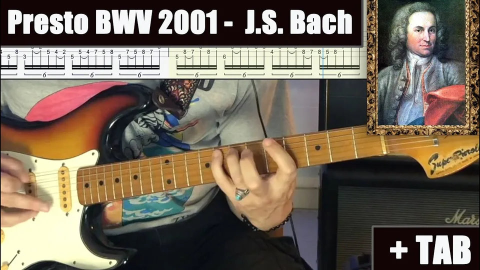 J.S. Bach - Presto BWV 1001 guitar tab