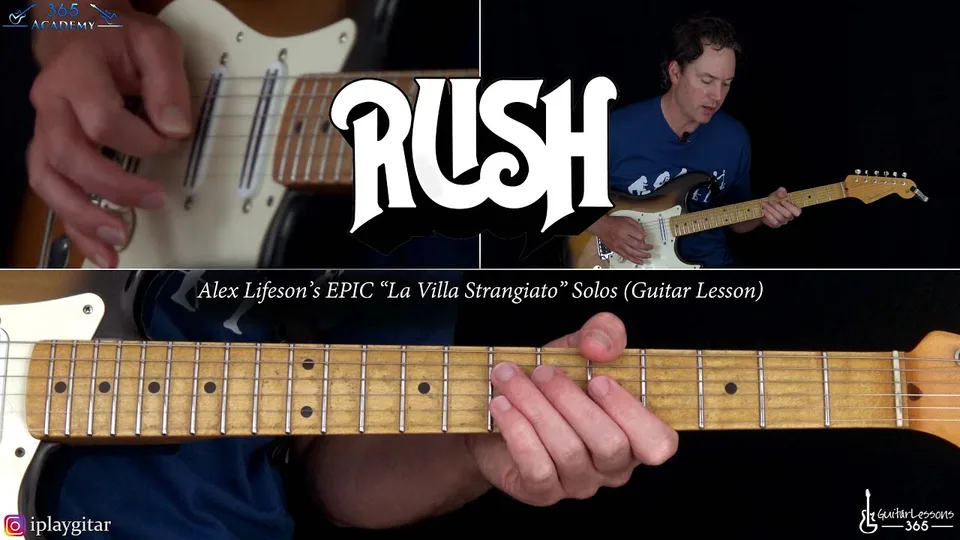 Rush - Alex Lifeson's EPIC La Villa Strangiato Solos guitar lesson