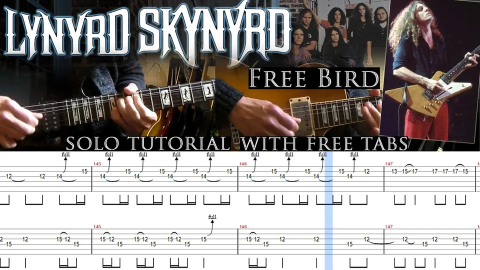 Lynyrd Skynyrd - Free Bird SOLO VIDEO #500!! guitar tab