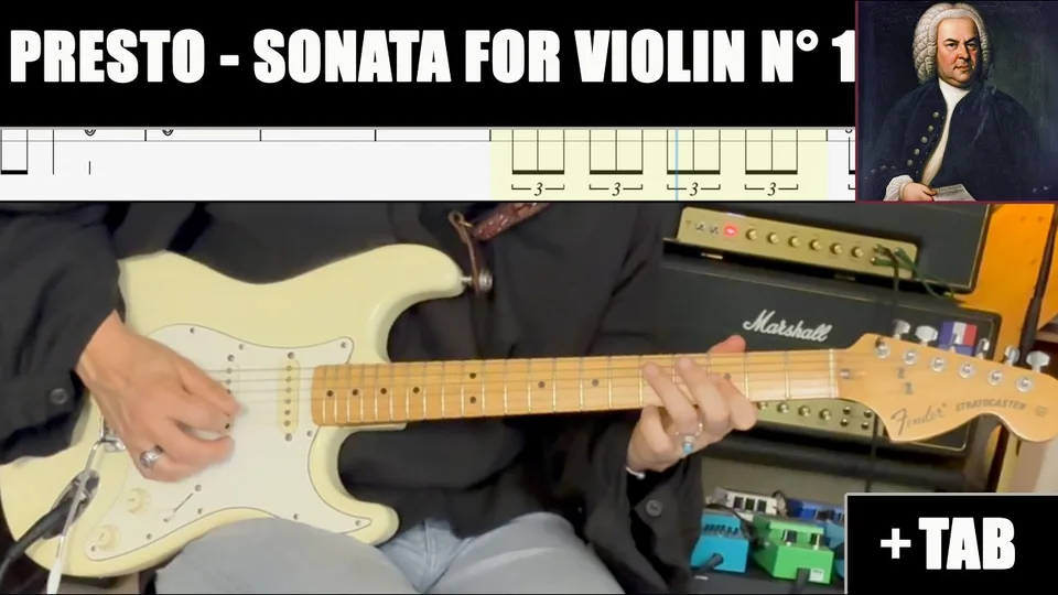 J.S. Bach - Presto Sonata For Violin Solo N°1 guitar tab