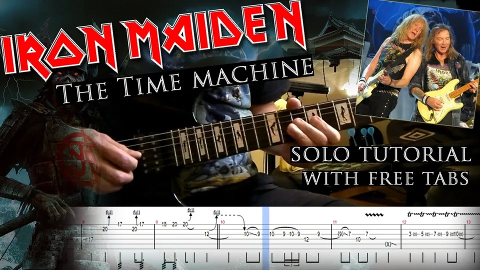 Iron Maiden - The Time Machine Dave Murray & Janick Gers solos guitar tab