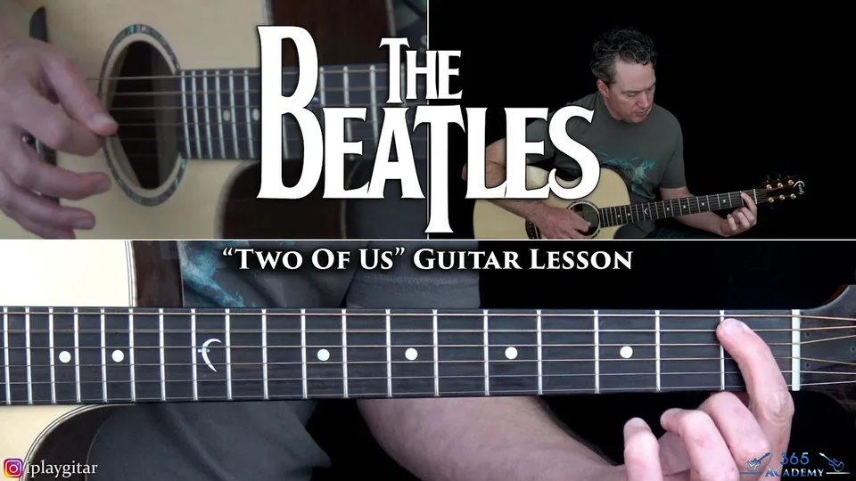 The Beatles - Two of Us guitar lesson