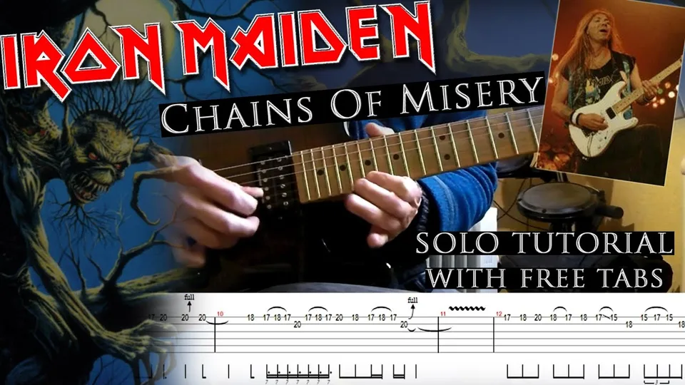 Iron Maiden - Chains Of Misery Dave Murray's guitar tab