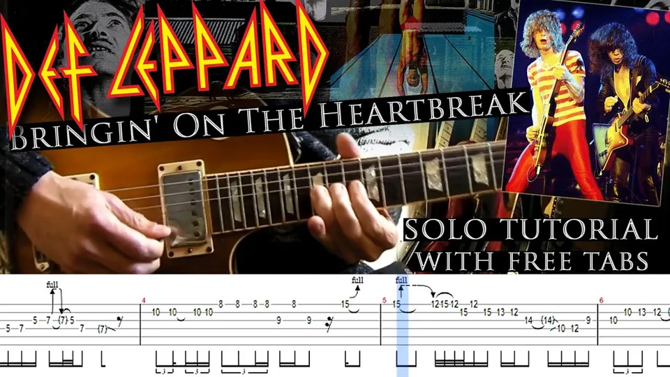 Def Leppard - Bringin' On The Heartbreak & solos guitar tab